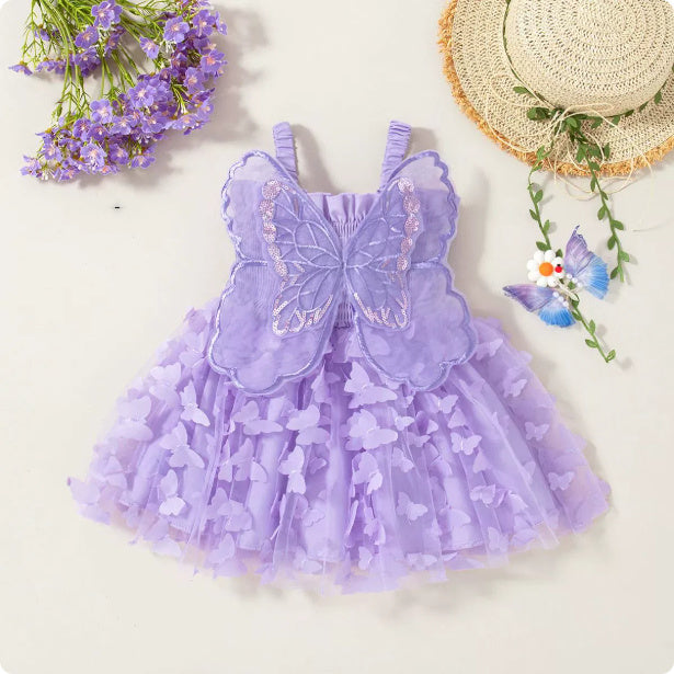 Butterfly Wings Baby Girl Princess Dress