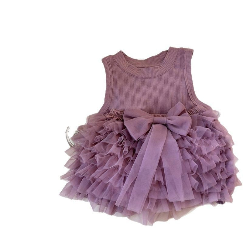 Summer Suit Baby Girls' Purple Vest Top